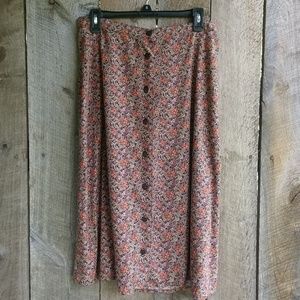 ⚡4/25⚡Christopher & Banks Floral Button Down Skirt